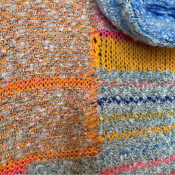 Sincerely Jules Colorful Patchwork Cowl Neck Chunky Bell Sleeve Sweater Size XS - Picture 4 of 11
